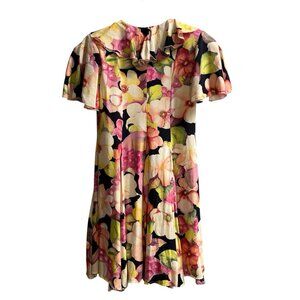 Zoe Ltd Dress Girls 10 Multicolor Floral Layered Ruffle Swing Party Retro Flowy